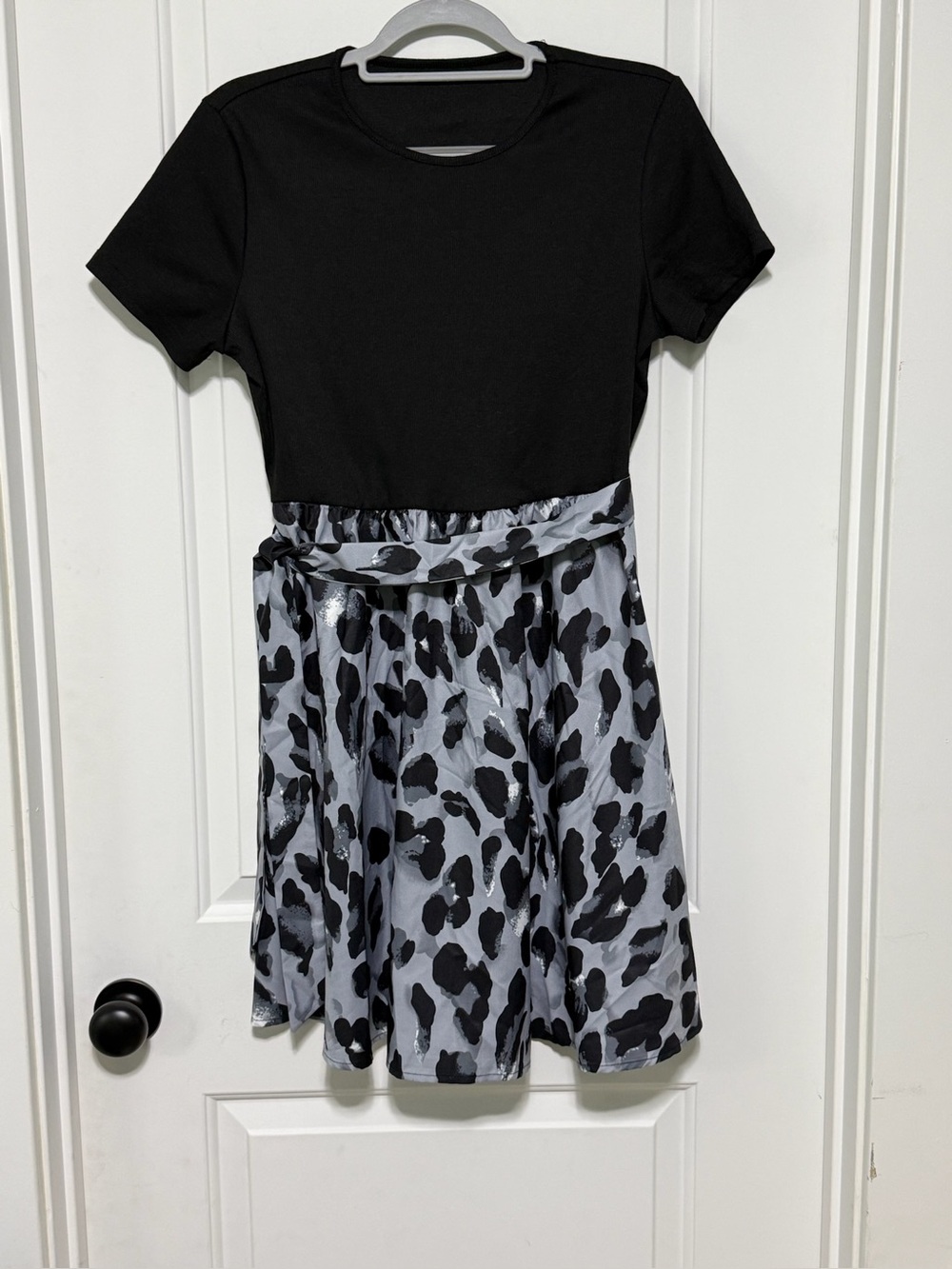 Black and Grey Animal Print Dress